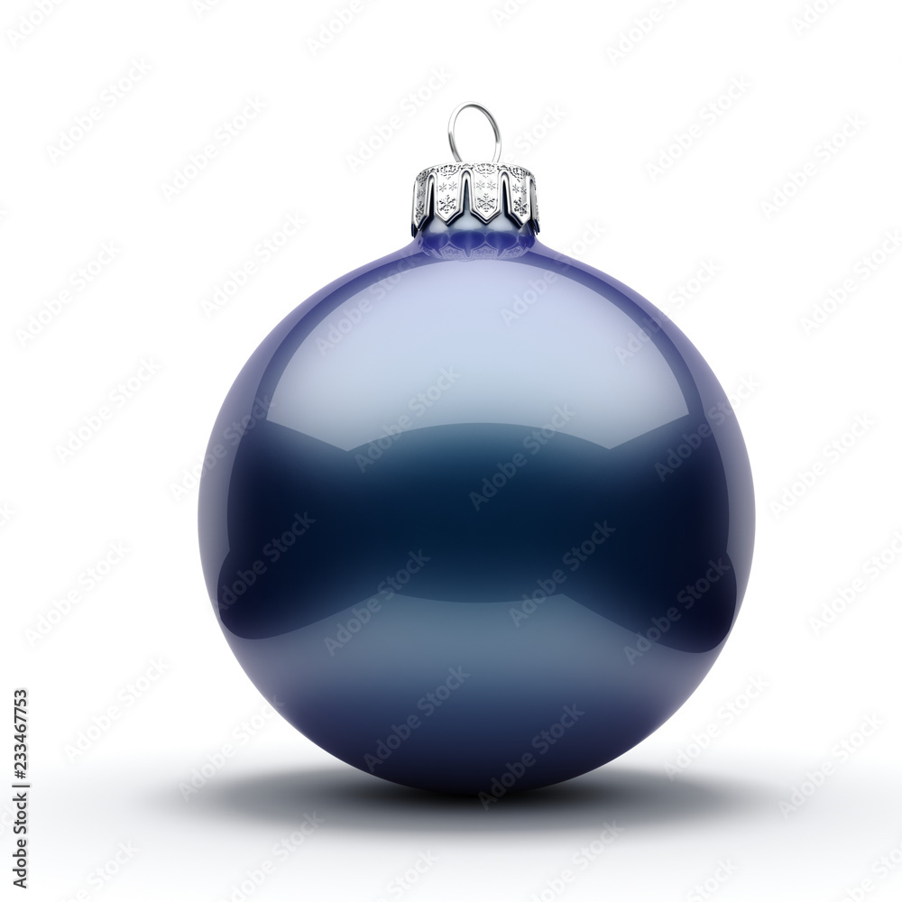 3D Rendering Dark Blue Christmas Ball 3D Rendering Dark Blue Christmas Ball