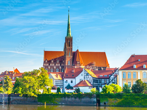 Church of the Holy Cross, or St. Bartholomew's Church, on Cathedral Island, or Ostrow Tumski, in Wroclaw, Poland