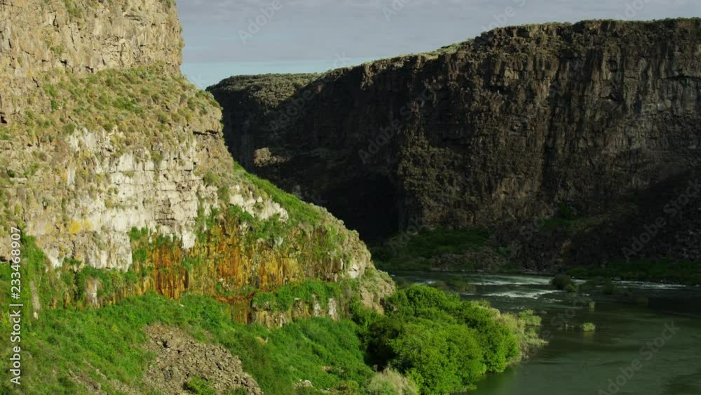 Aerial view Snake River canyon valley Idaho USA Aerial view Snake River canyon valley Idaho USA