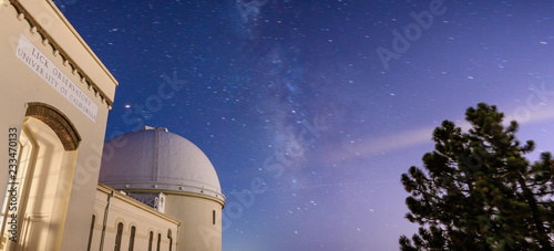 Photography Night view of the historical Lick Observatory (completed in 1888) operated by th