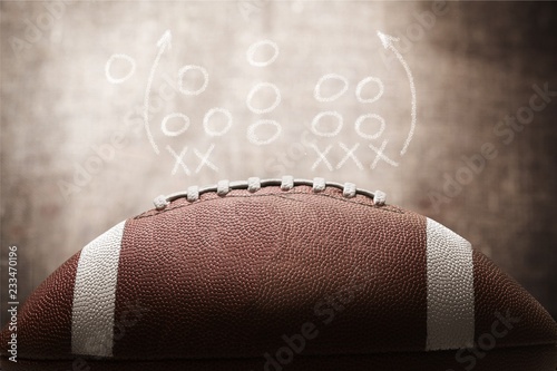 American football ball, close-up view