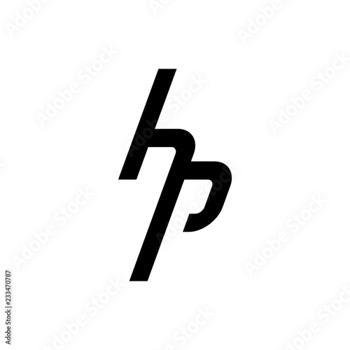 H P Letter Initial Logo Vector