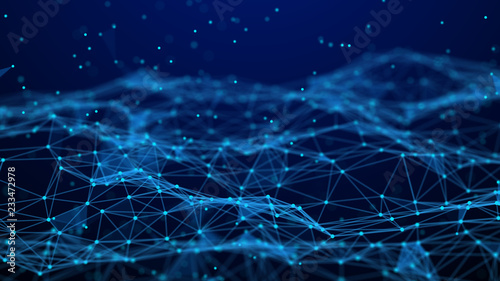 Abstract technology background. Network connection. Artificial intelligence. Science background. Big data digital background. 4k rendering.