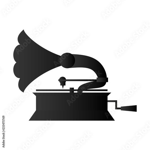 gramophone silhouette retro icon