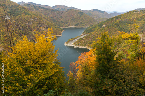 Amazing Autumn Landscape of Tsankov kamak Reservoir  Smolyan Region  Bulgaria