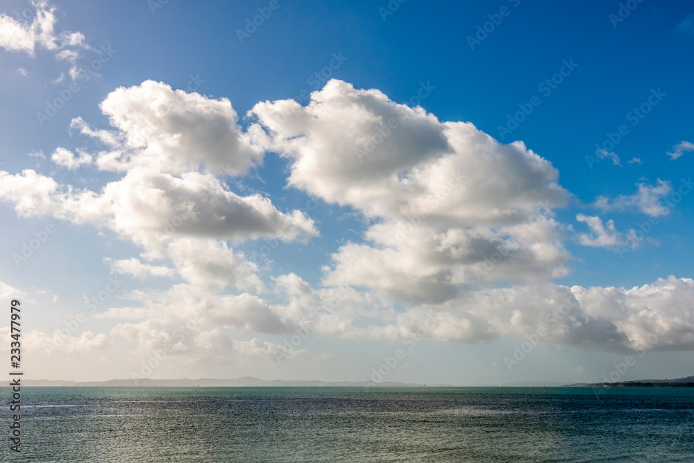Cloudy sky over Hauraki Gulf, New Zealand