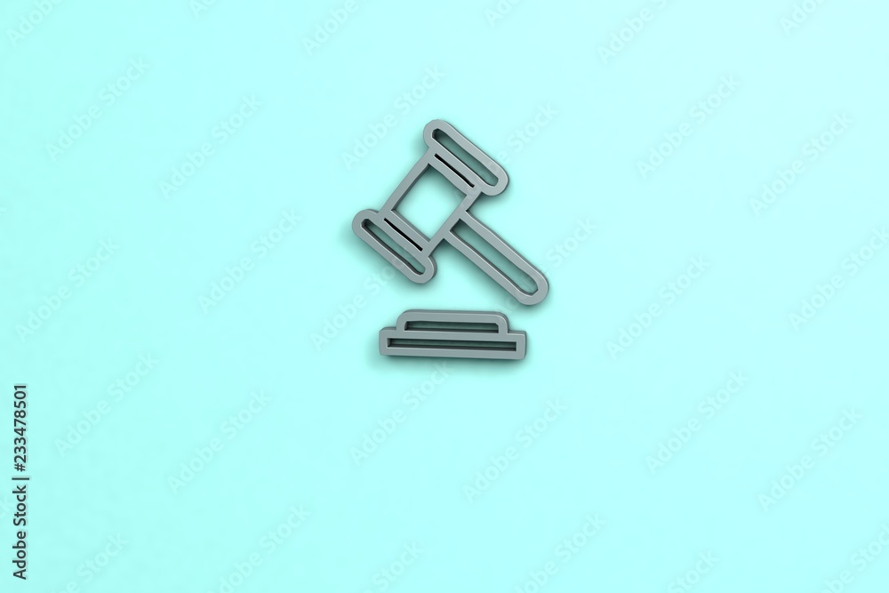3D illustration of Auction, grey color with blue background. 3D illustration of Auction, grey color with blue background.