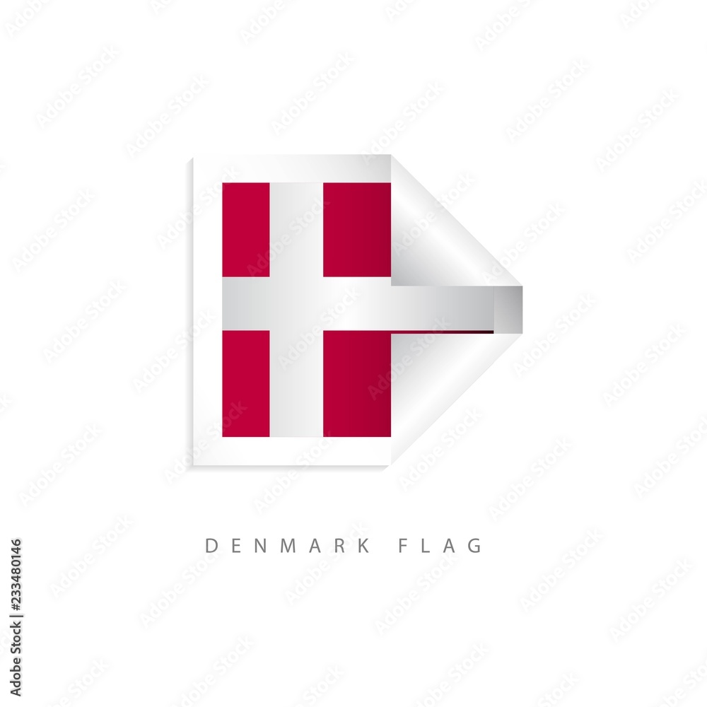 Fototapeta premium Denmark Label Flags Vector Template Design Illustration