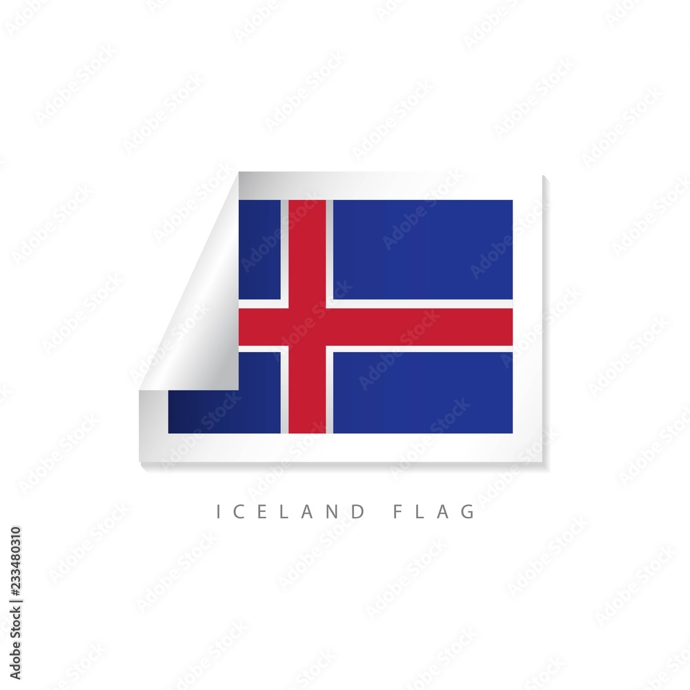 Iceland Label Flags Vector Template Design Illustration Iceland Label Flags Vector Template Design Illustration