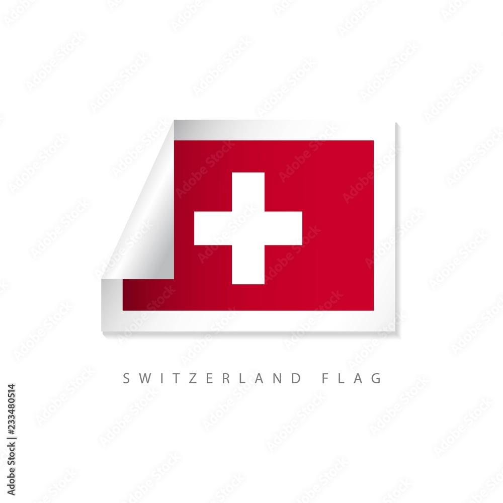 Obraz premium Switzerland Label Flags Vector Template Design Illustration