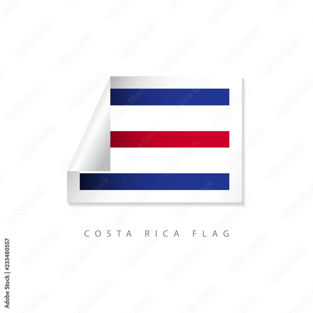 Costa Rica Label Flags Vector Template Design Illustration Costa Rica Label Flags Vector Template Design Illustration