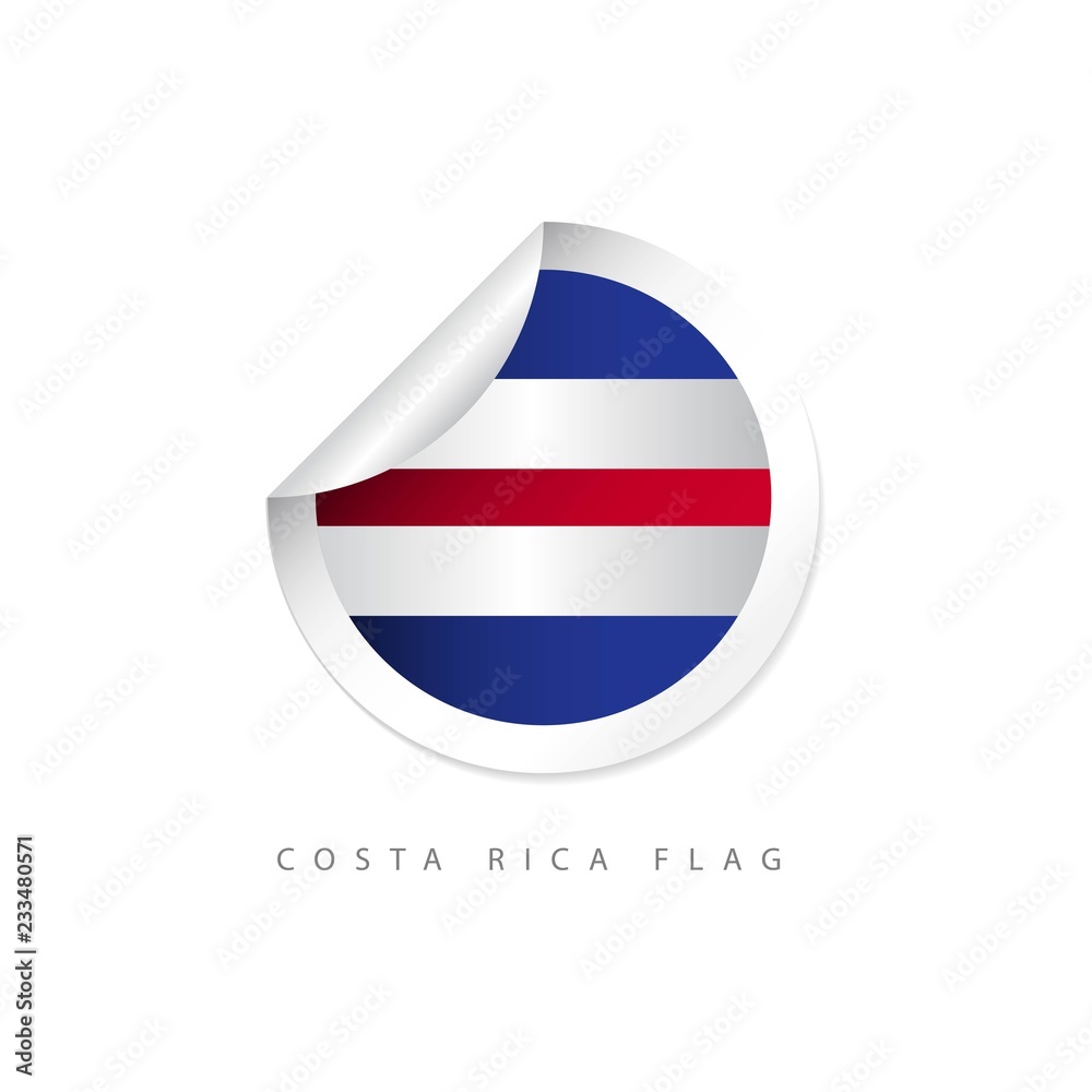 Costa Rica Label Flags Vector Template Design Illustration