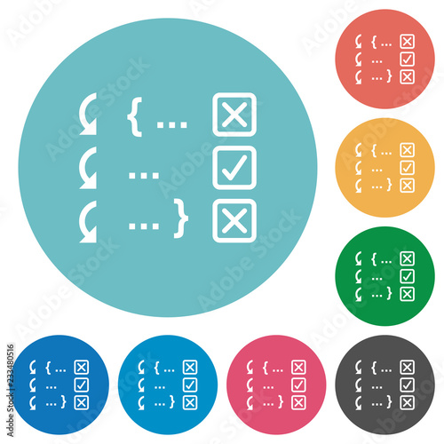 Debugging program flat round icons
