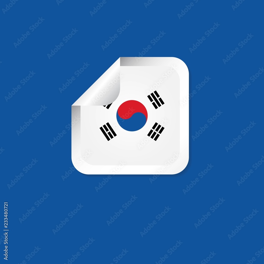 Korea Republic Label Flags Vector Template Design Illustration Korea Republic Label Flags Vector Template Design Illustration