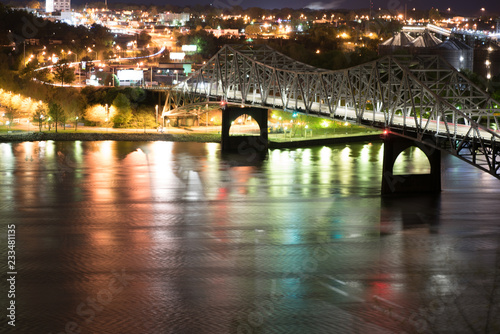 Long Exposure of Downtown Florence at Night overlooking the Water and the Bridge