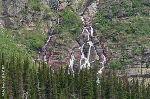 Grinnell Falls Tumble Over Montana Mountain