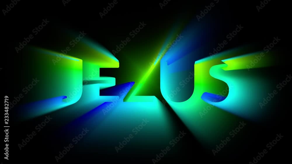 Seamless loop searchlight animation Jezus TWENTY SECONDS Polish and Dutch language
