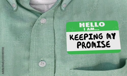 Konstfotografi Keeping My Promise Hello Name Tag Sticker 3d Illustration