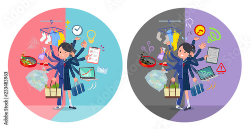 flat type school girl Blue jersey_mulch task switch