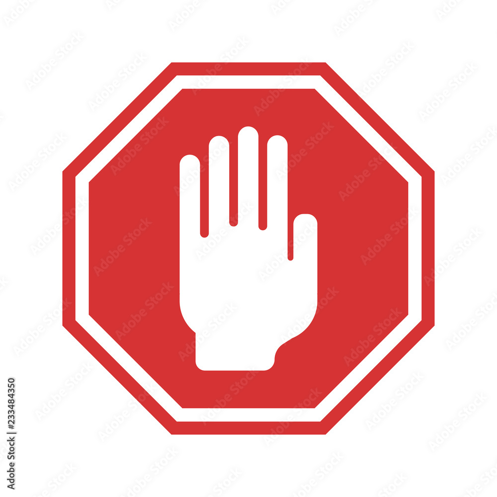 Obraz premium Red traffic stop sign vetor