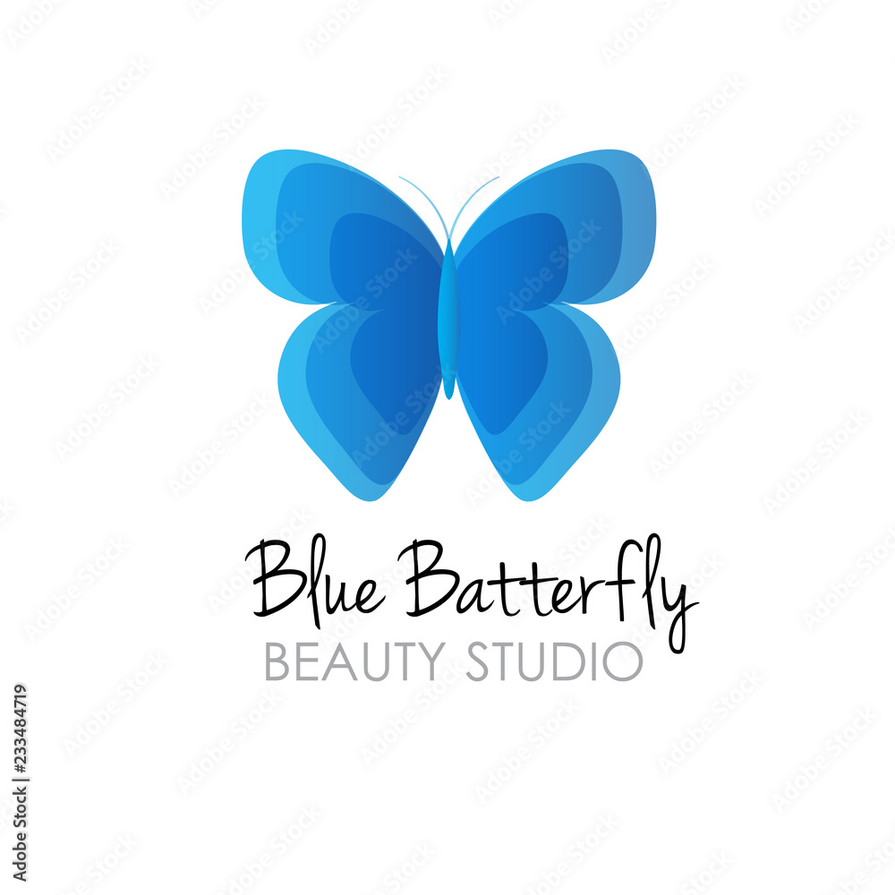 Blue butterfly logo beauty studio Blue butterfly logo beauty studio