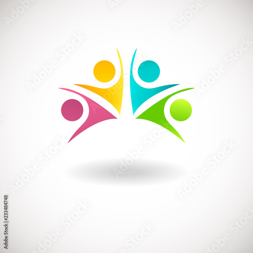 Abstract people logo, sign, icon.