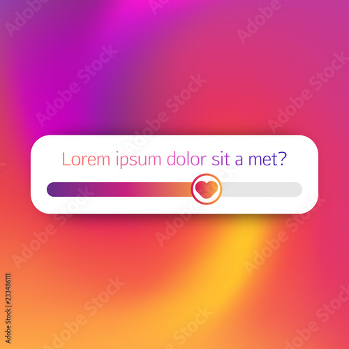 Slider emoji in social media with trendy background