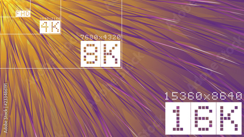 Ultra high hd resolution 16k comparison mock up