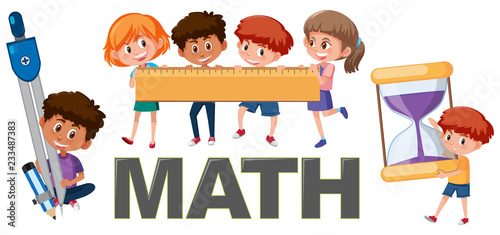 Children with math tools