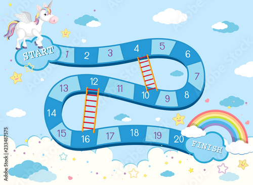 Unicorn board game template