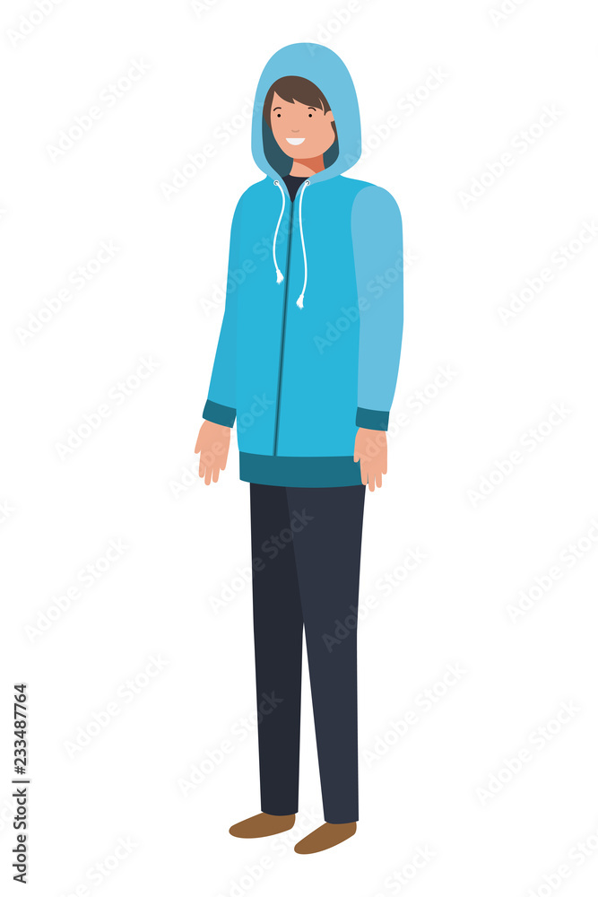 young man with winter clothes avatar character young man with winter clothes avatar character
