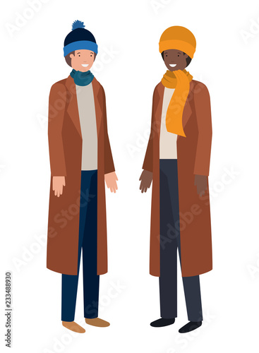men with winter clothes avatar character