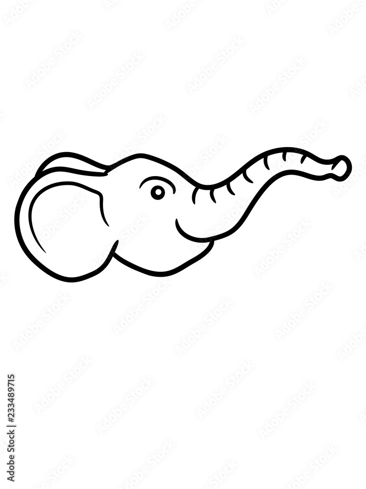 elefant kopf gesicht klein süß niedlich baby dick groß comic cartoon clipart design dickhäuter riesig rüssel