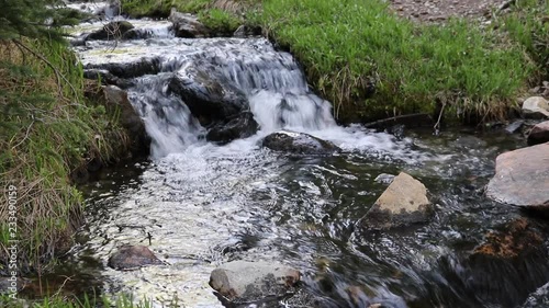 Quick pan of mountain stream