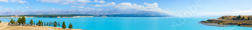 Panoramic at Lake Pukaki and Mt. Cook as a Background