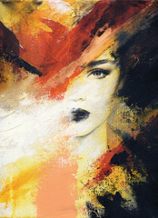 Leinwandbilder Aquarell Gesicht Elegante Frau Mode Aquarell Illustration  © Anna Ismagilova