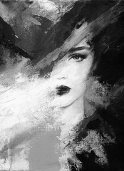 Leinwandbilder Aquarell Gesicht beautiful woman. fashion illustration. watercolor painting    © Anna Ismagilova