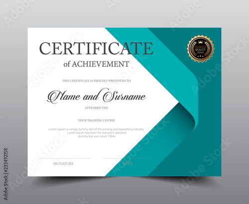 Certificate layout template design, Luxury and Modern style, vector illustration artwork.