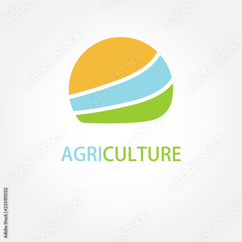 Circle agricultural logo vector illustration.