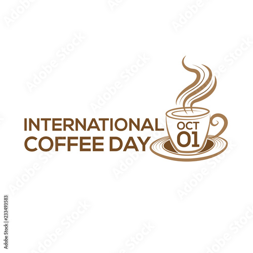 1 October International coffee day Logo. World Coffee day Logo Icon vector illustration on white background.