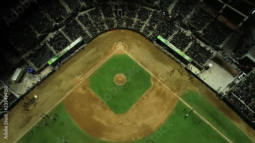 baseball stadium from above with a drone photo
