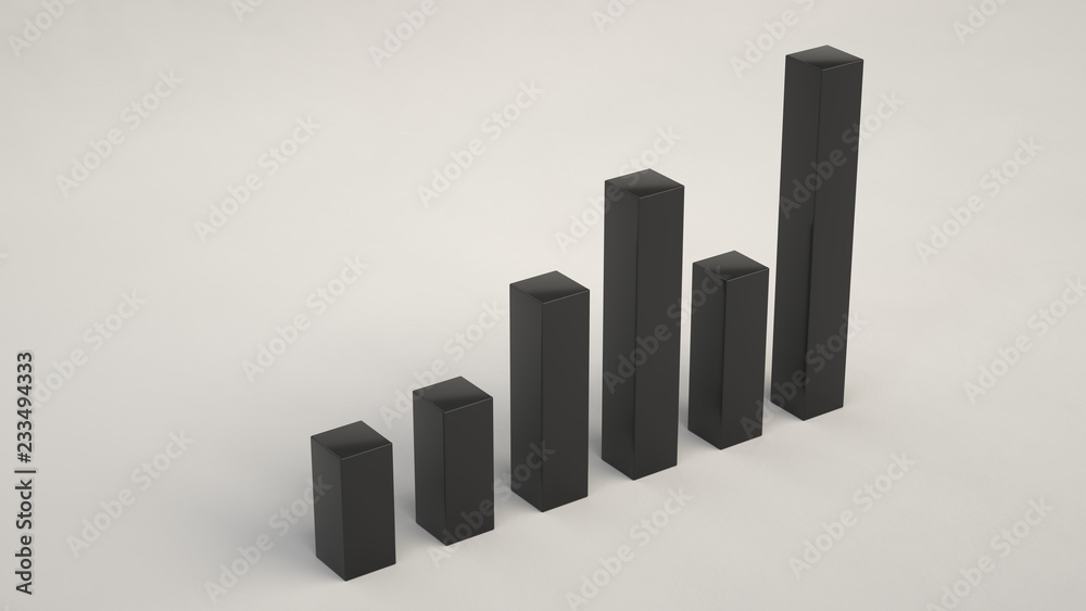 Black bar diagram on white background Black bar diagram on white background
