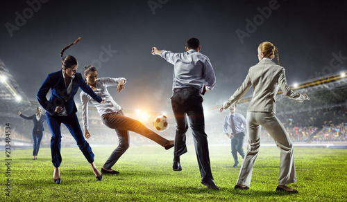 Playing team games. Mixed media © Sergey Nivens