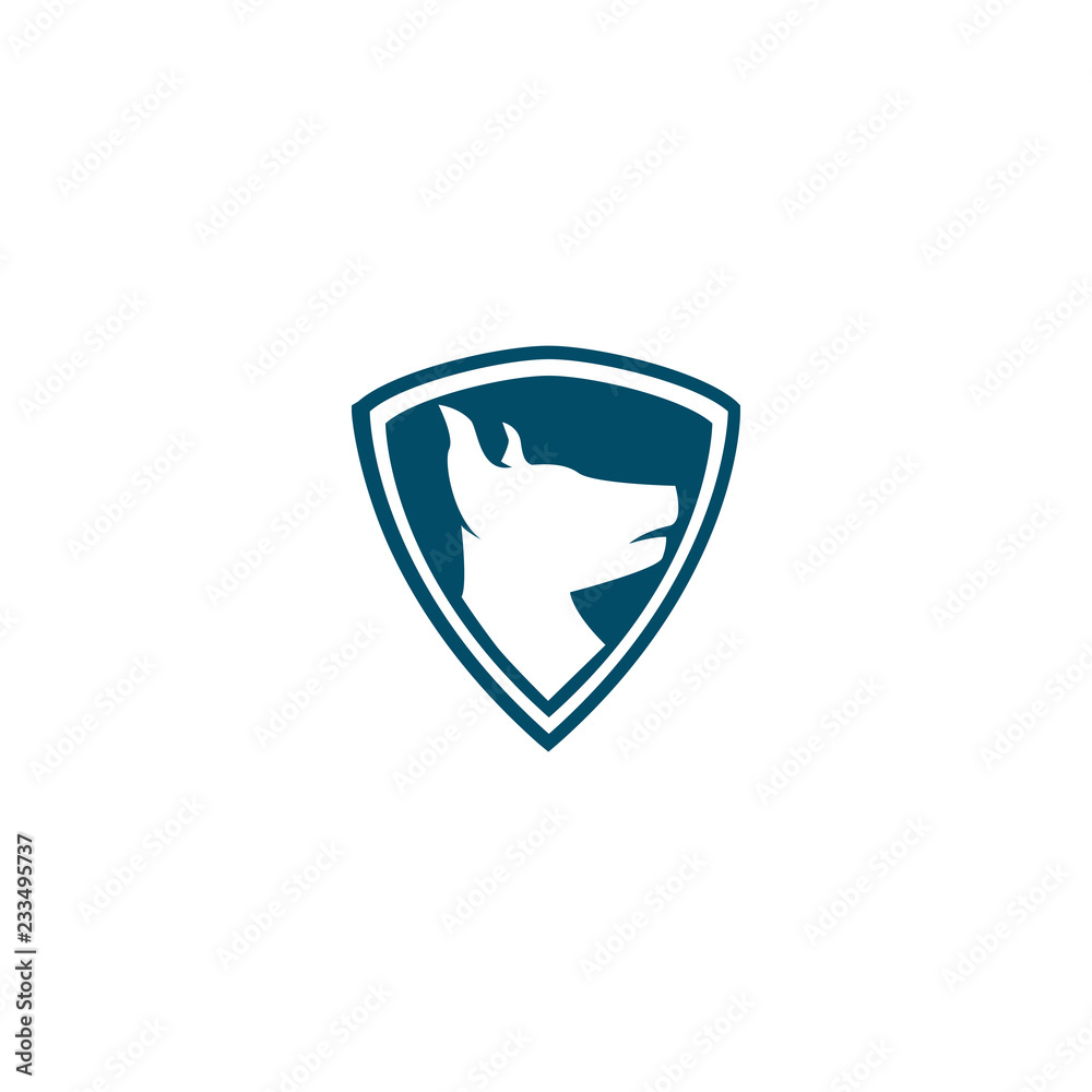 Dog logo vector icon. K9 police dog logo icon vector. K9 academy logo design.