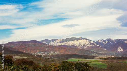 Village in the mountain range photo