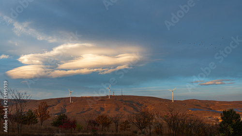 Wind generators on the mountainside