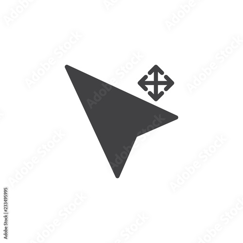 Free Download Cursor move arrow button vector icon. filled flat sign for mobile concept and web design. Computer mouse cursor simple solid icon. Mouse pointer click symbol, logo illustration. Pixel perfect vector - GFXLoad