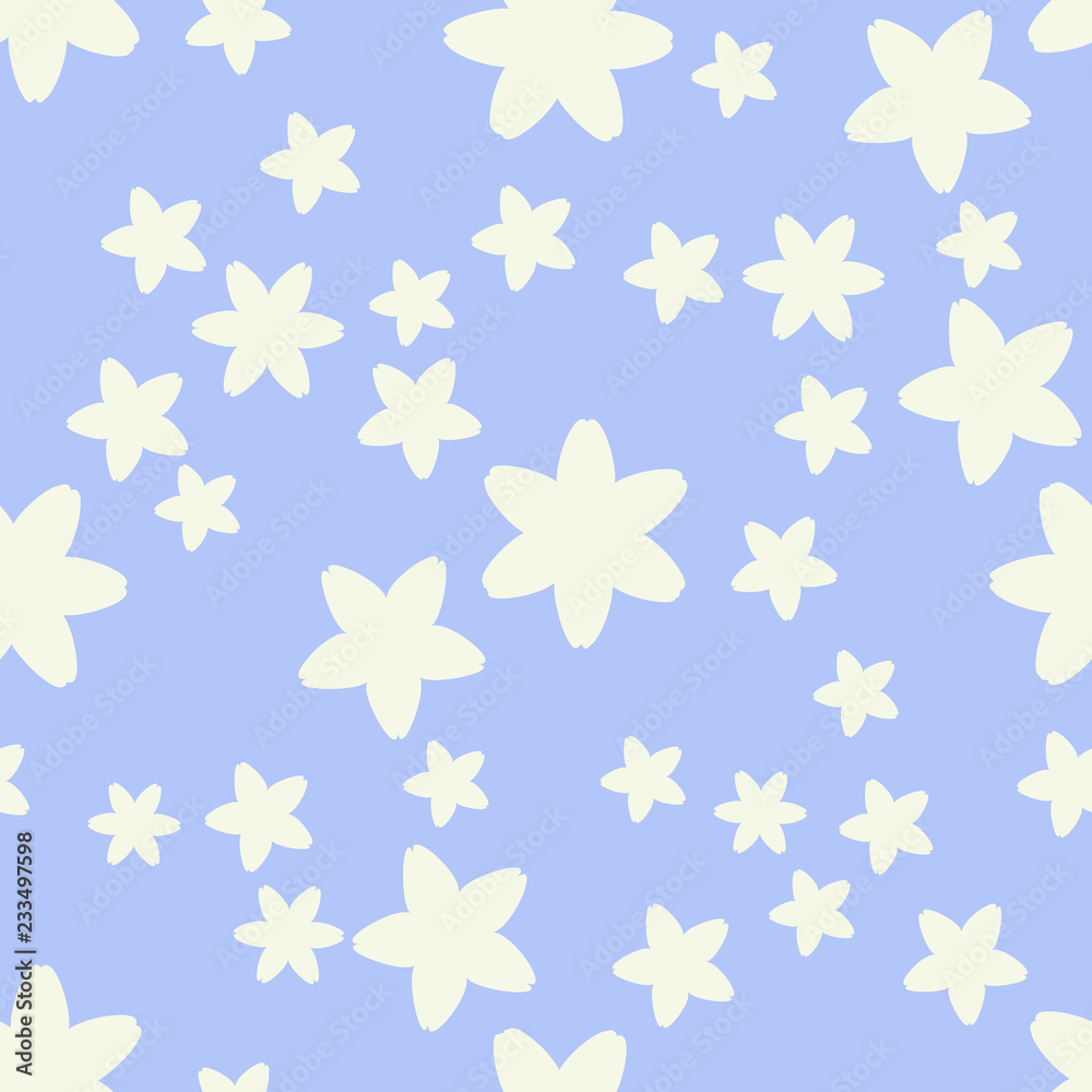Daffodils on the blue seamless pattern Daffodils on the blue seamless pattern