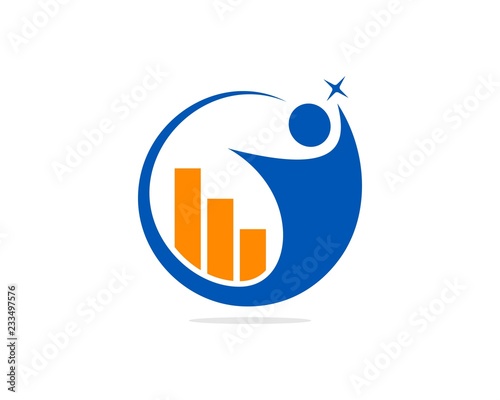 People Reach Increase On Goal Logo Design