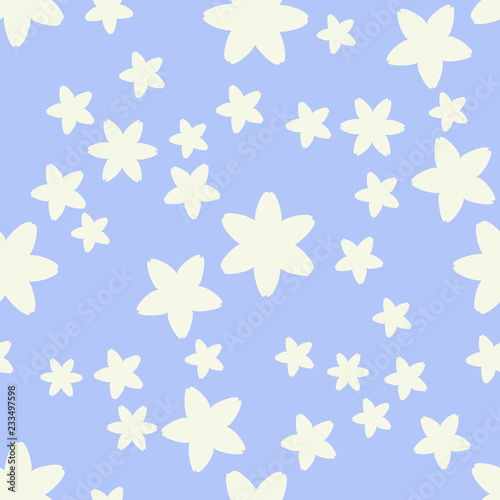 Daffodils on the blue seamless pattern